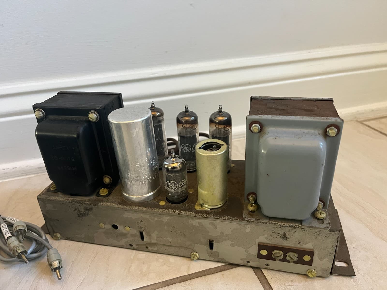 Pair Vintage AMPEX 6973 Monoblock mono Vacuum Tube 15watt Amplifiers Amps 5