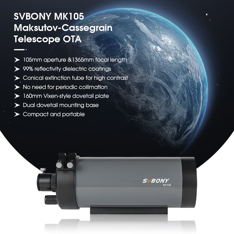 SVBONY MK105 Maksutov-Cassegrain Astronomical Telescope OTA 1365/105mm 2