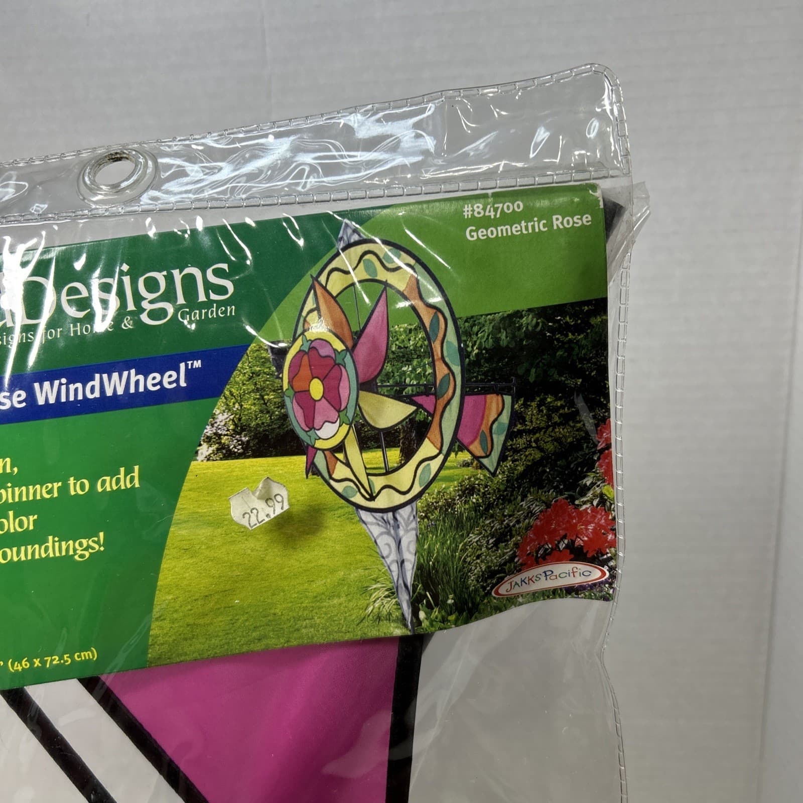 Wind Designs GEOMETRIC ROSE WINDWHEEL Garden Spinner Stake Yard Flag USA 2006  3
