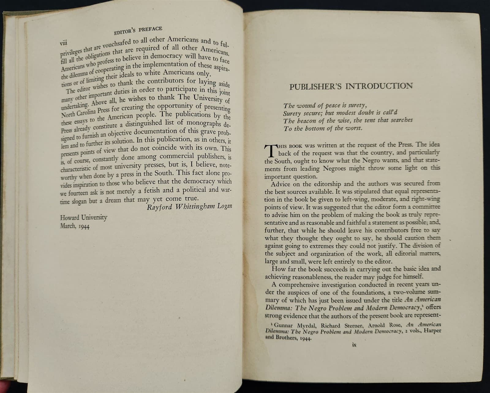 1944 vintage WHAT THE NEGRO WANTS BOOK equality 1st class citizenship 4 freedoms 5