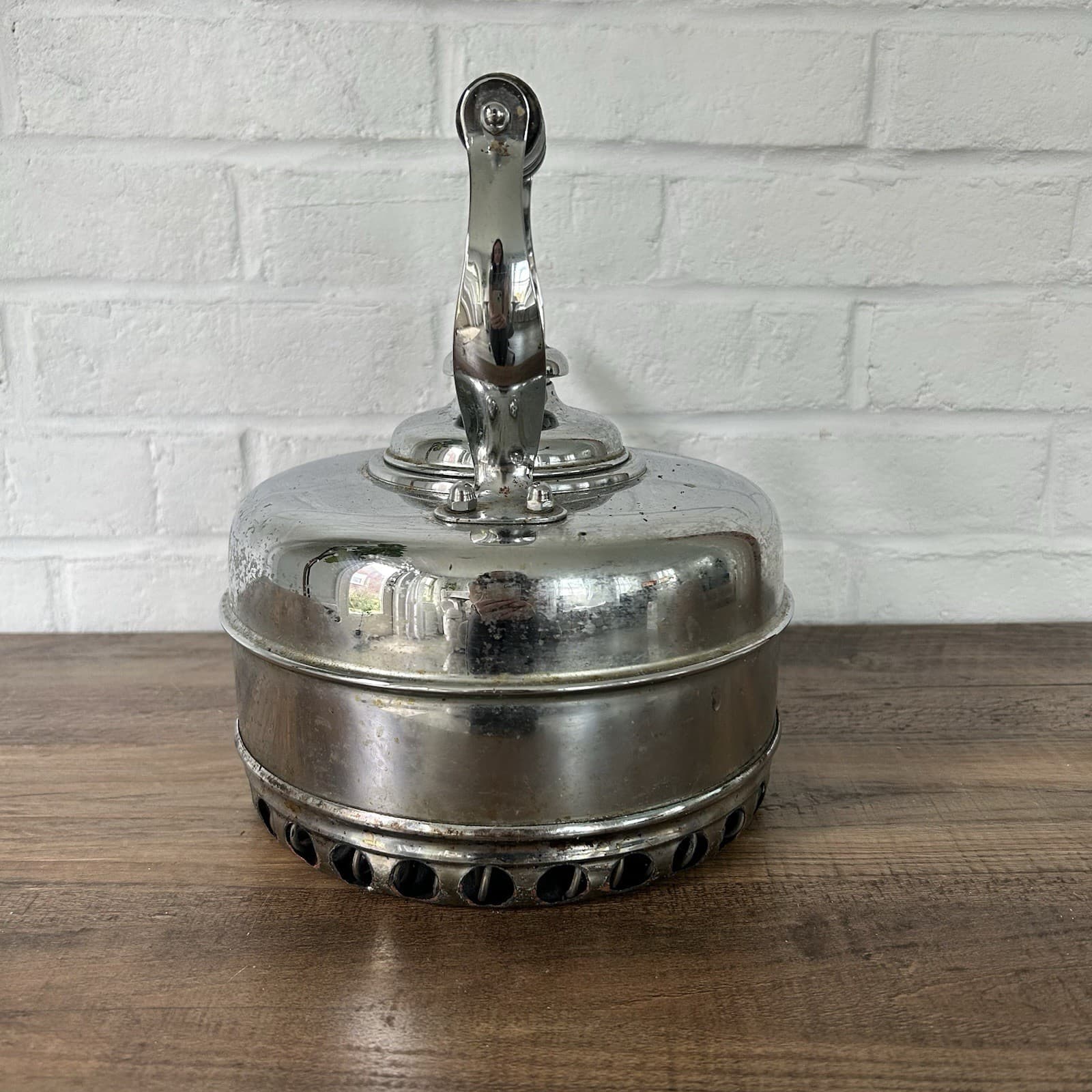 Vintage The Simplex Patent Kettle Chromed Solid Copper Reg # 786743 England 2