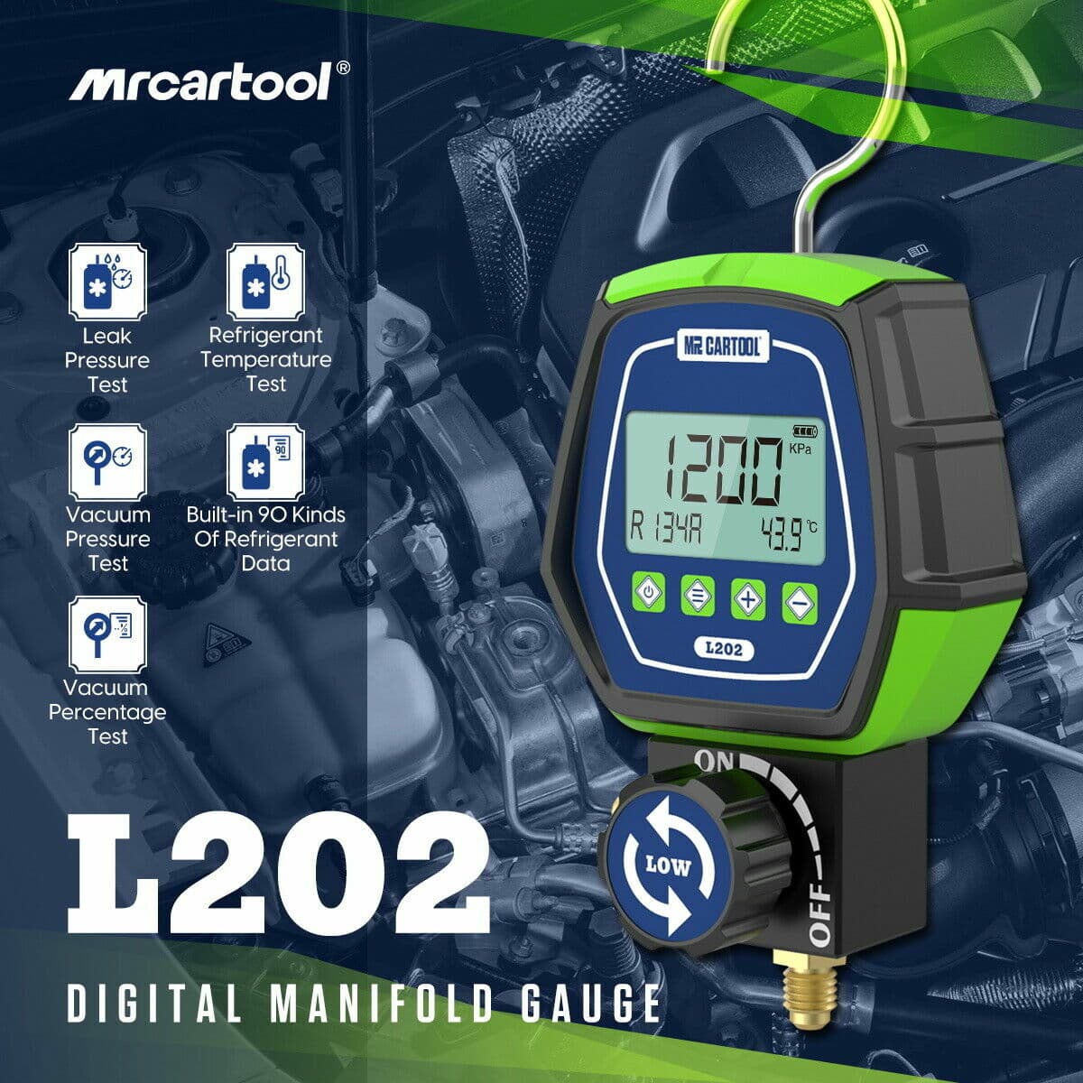 Refrigeration Digital Manifold Gauge Set HVAC A/C Vacuum Pressure Leakage Tester 2