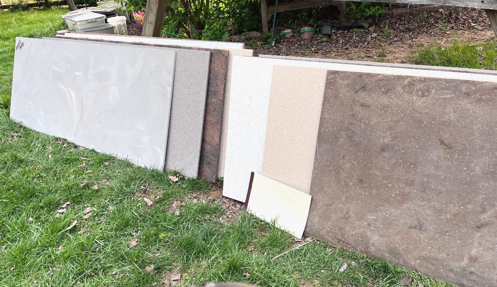 Lot of 6 Corian Pieces Totaling Approx. 12 Sq Ft in Measurements 11" x 23" +/-