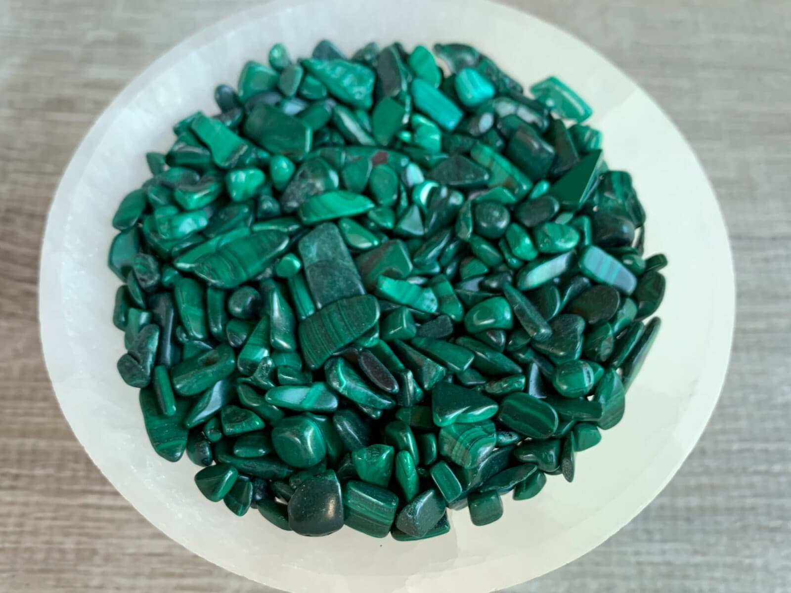 Grade A++ Malachite Semi Tumbled Gemstone Mini Chips 3 -12mm, Wholesale Bulk Lot 4