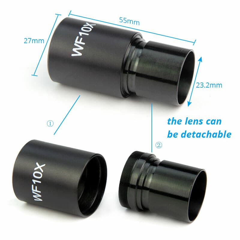 1PC WF10X Widefield Eyepiece w/ 0.1mm Micrometer f Biological Microscope 23.2mm 6