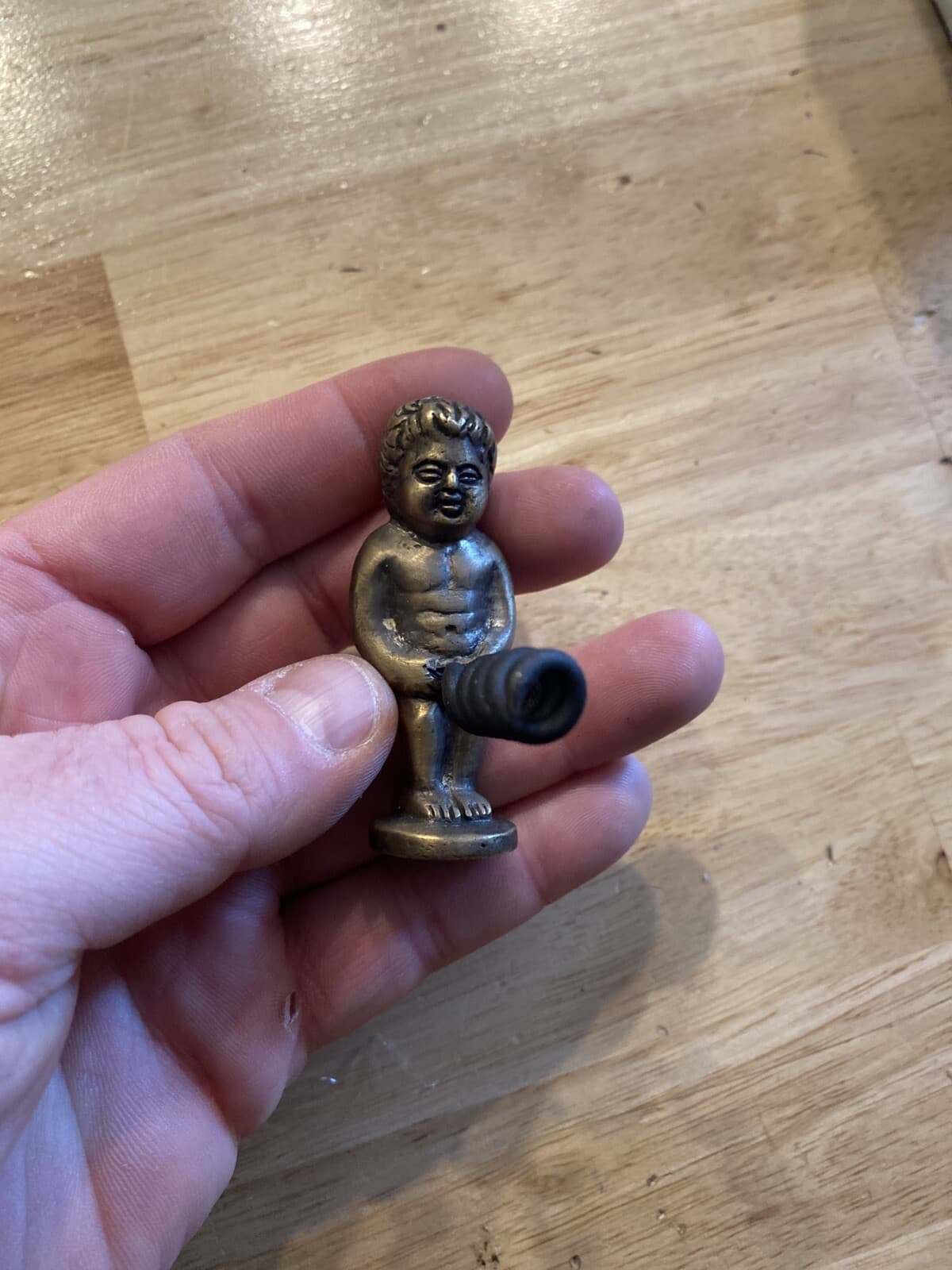 White Elephant Corkscrew Wine Bottle Opener Patina BRASS Holiday Funny Gag Gift 3