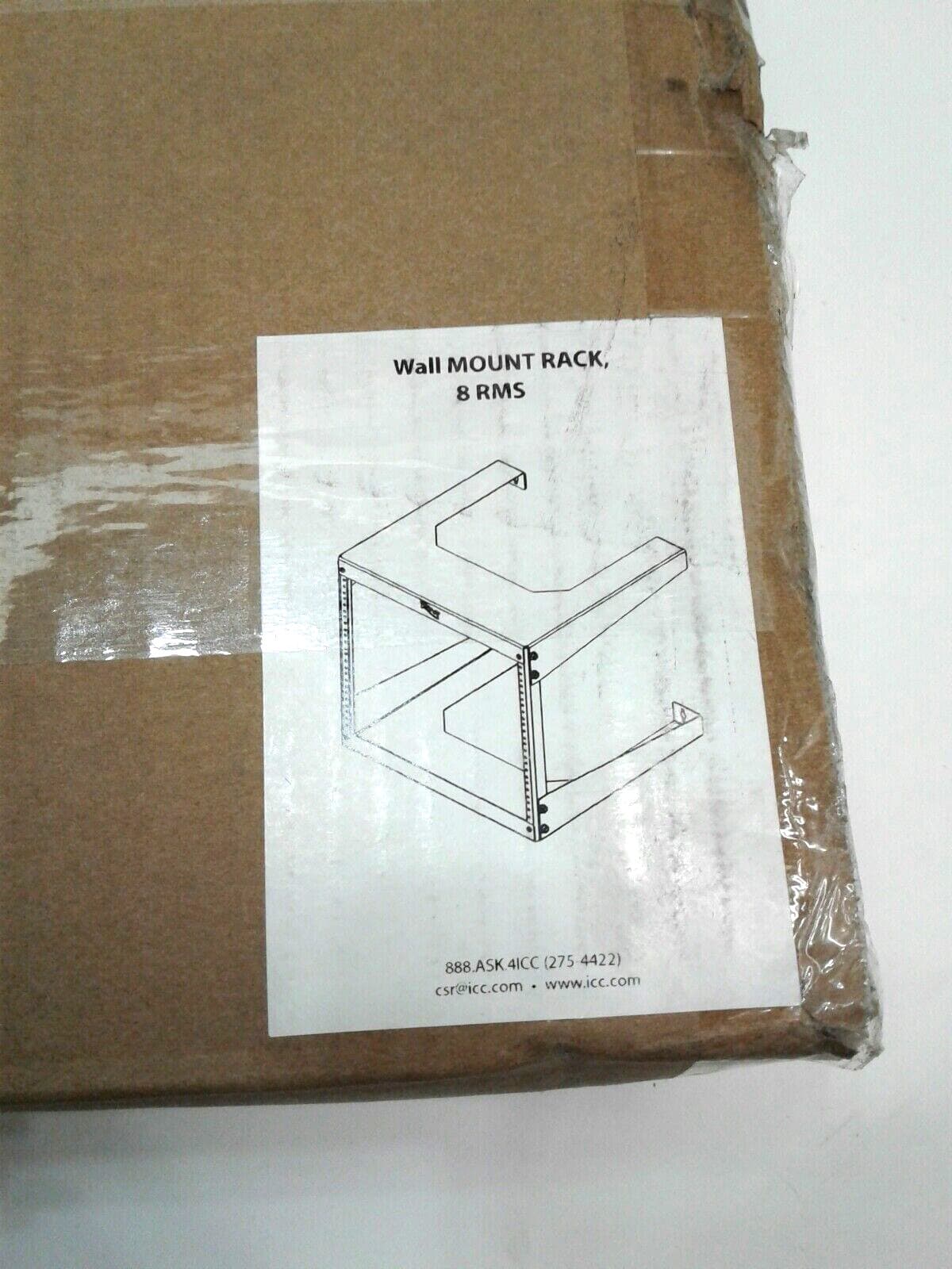 ICC Wall Mount Rack 8RMS Black ICCMSWMR08 19.75"Width x 17.75"Height x 18"Depth 5