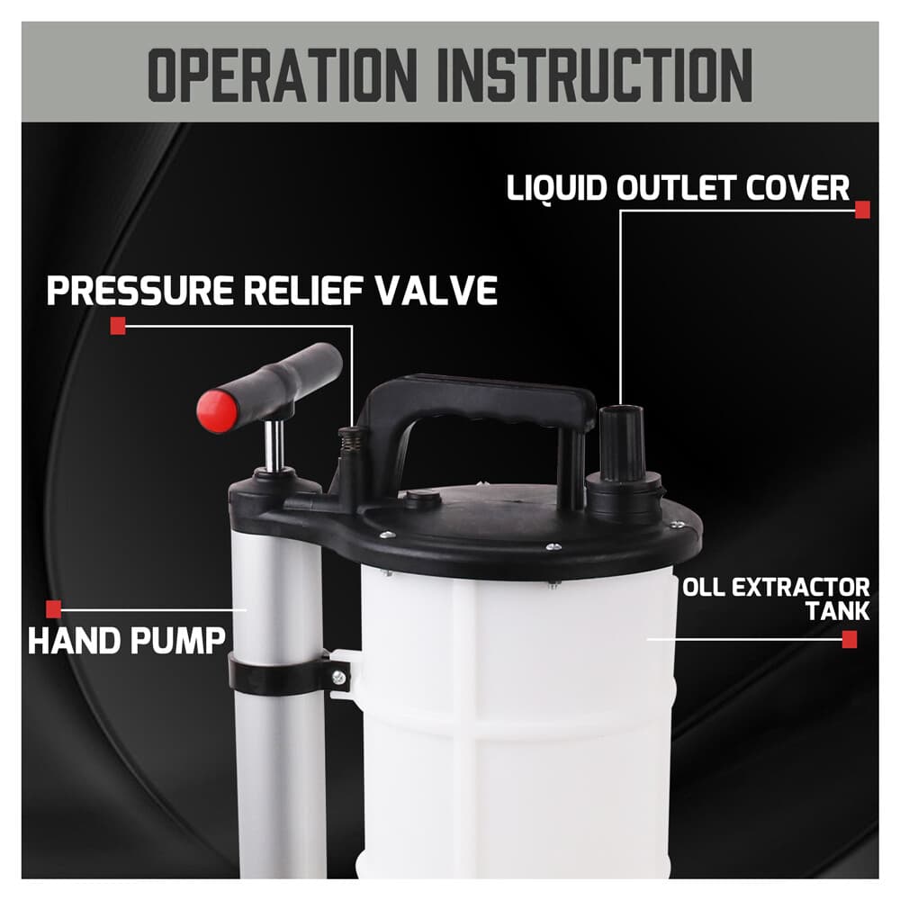 9L Fluid Evacuator Manual Oil Changer Hand Operated Oil Change Fluid Extractor 5