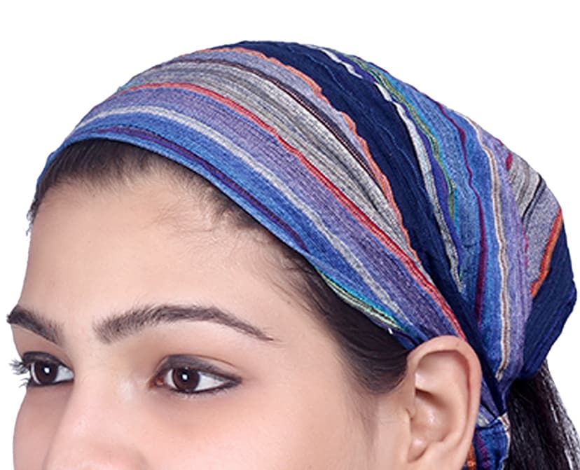 US STOCK 10 Pieces Women Cotton Headband Striped Wide Hairband Lot Bandana Yoga 5