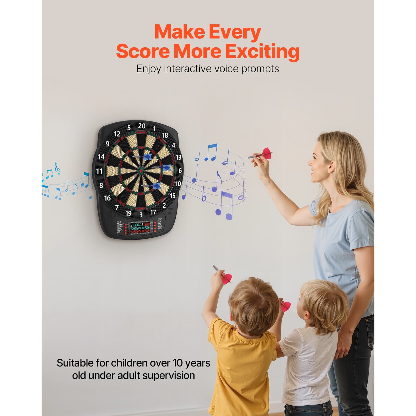 Uimoso Electronic Dartboard with 13.5" Target, 43 Games & 200+ Variations 6