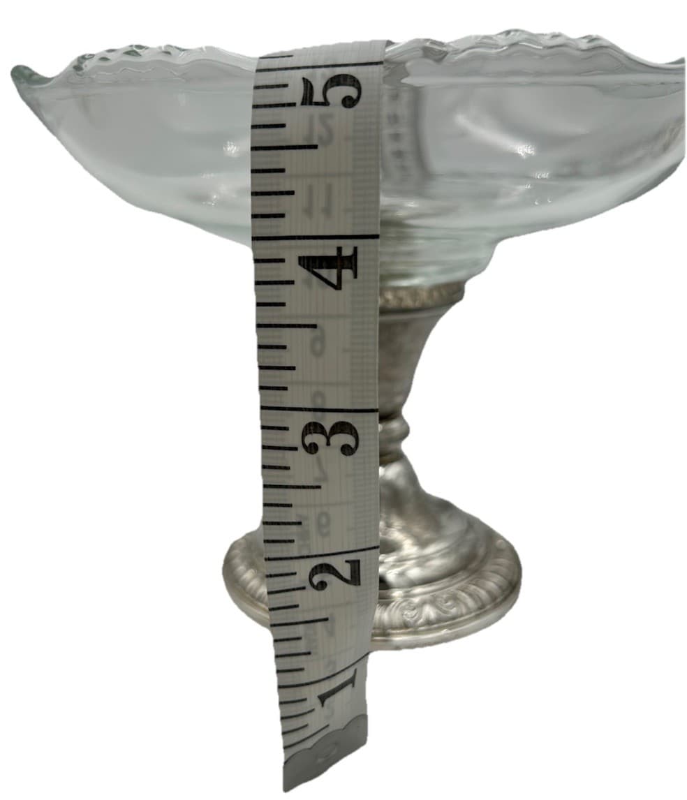 2 Frank M Whiting Sterling Silver 2000 Crystal Compote Bowls Dishes VTG 4