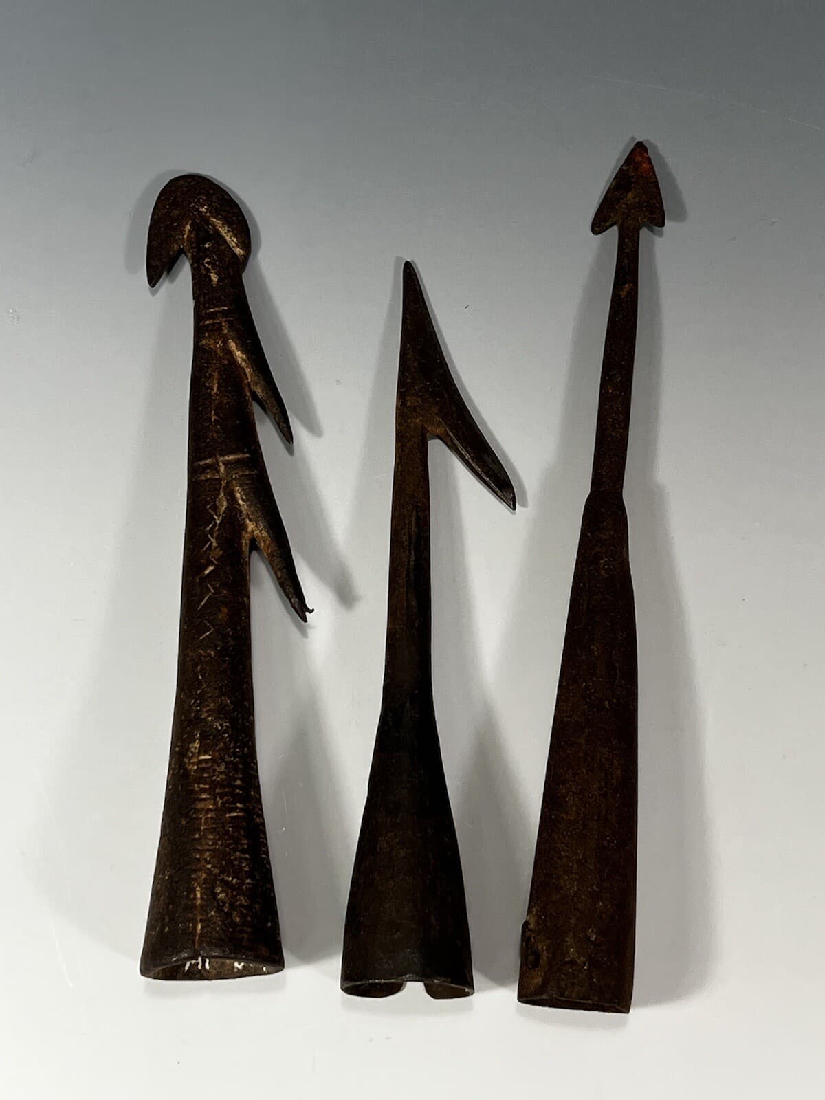 Lot of 3 Hand Forged Iron Harpoons 1 Gabon Africa &  2 Unknown ca. 19th century 2