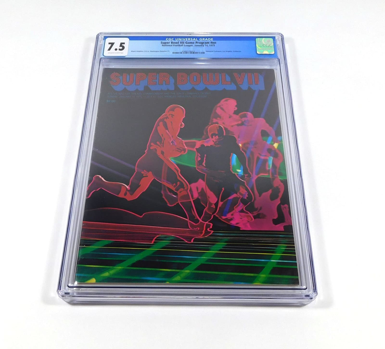 1973 Super Bowl VII 7 Football Program Dolphins 17-0 vs Redskins 1-14-73 CGC 7.5