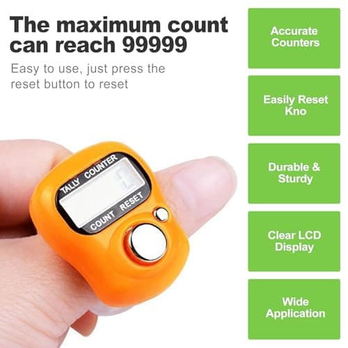 10-Pack Mini LCD Digital Finger Clicker Counter, 5-Digit Handheld Tally 5