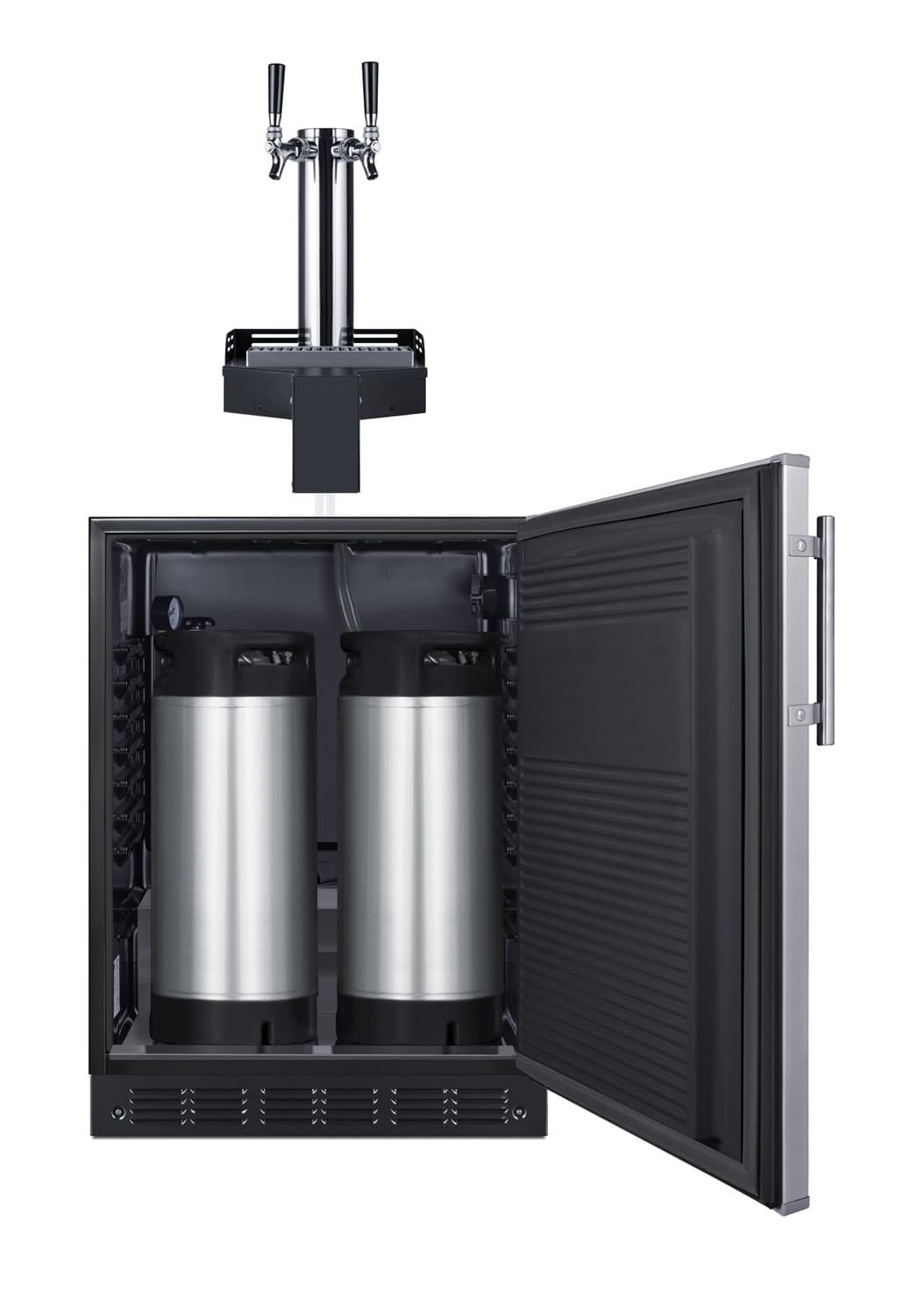 Summit SBCFLTWADA 24"W 5.8 Cu. Ft. Built-In Double Tap Kegerator - Stainless 4