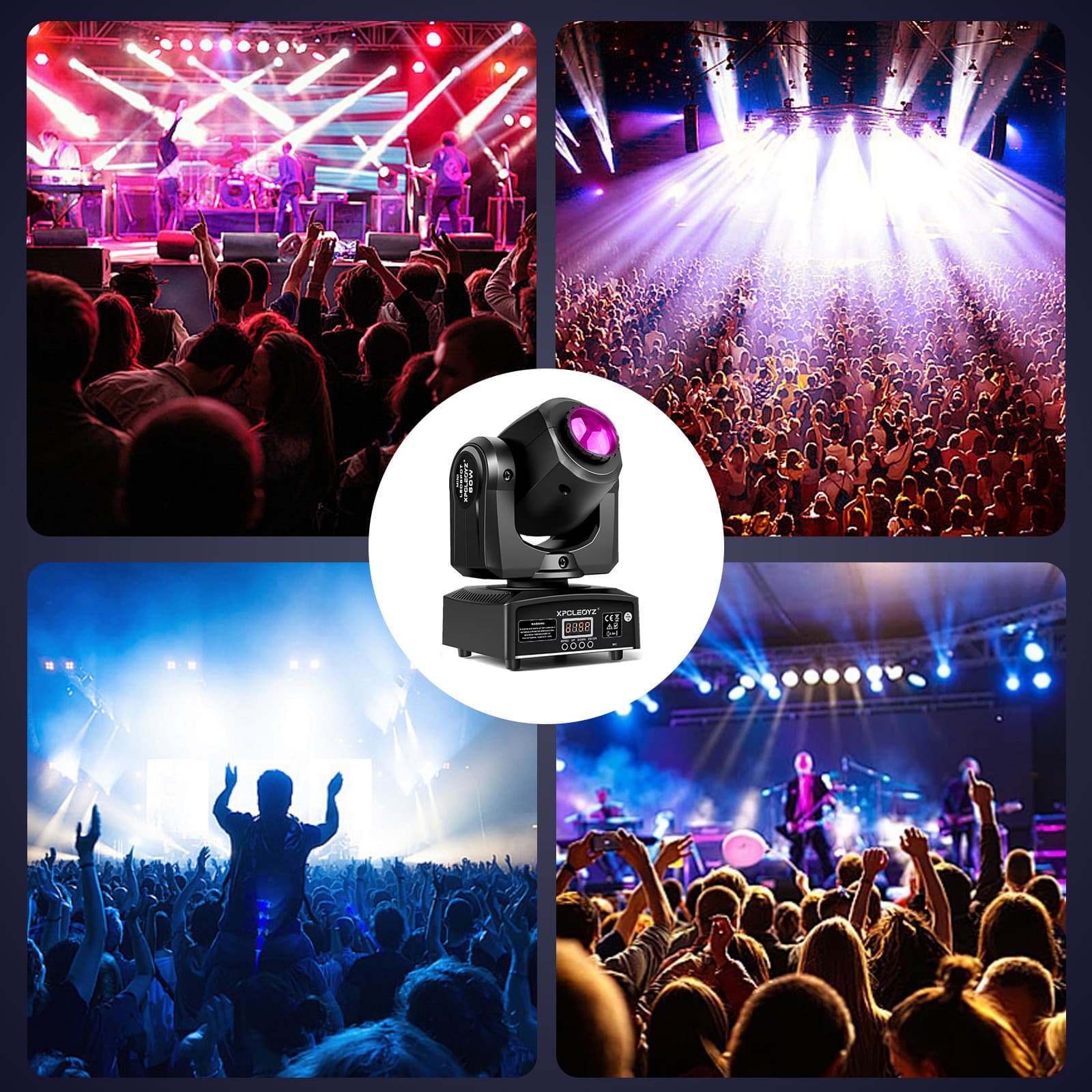 LED Moving Head Stage Light RGBW Gobo Beam Spot Lighting DJ Disco DMX 6