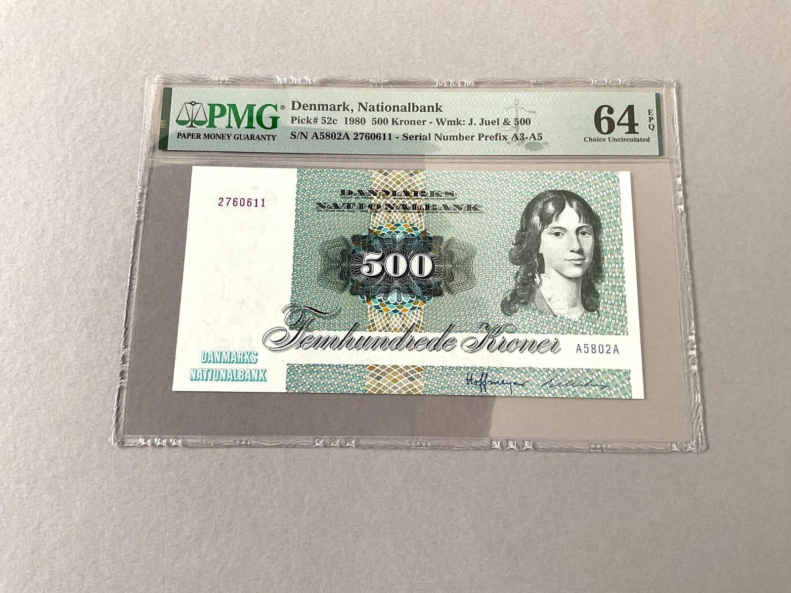 Denmark 500 Kroner P-52c 1980  PMG 64 EPQ