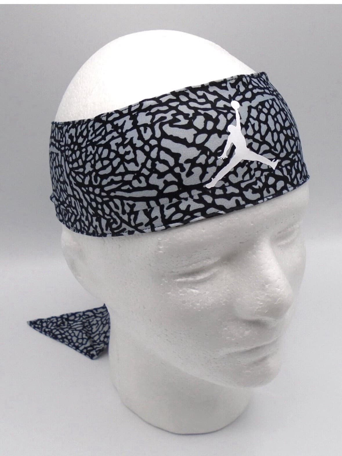 Nike Jordan Dri-Fit Head Tie JumpMan Adult Elephant Print Wolf Grey/Black/White 3