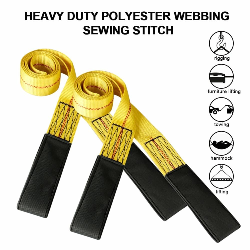 2Pack 6ft x 2in Lifting Sling Straps with Heavy Duty Flat Loops 10000LBS Nylon 5