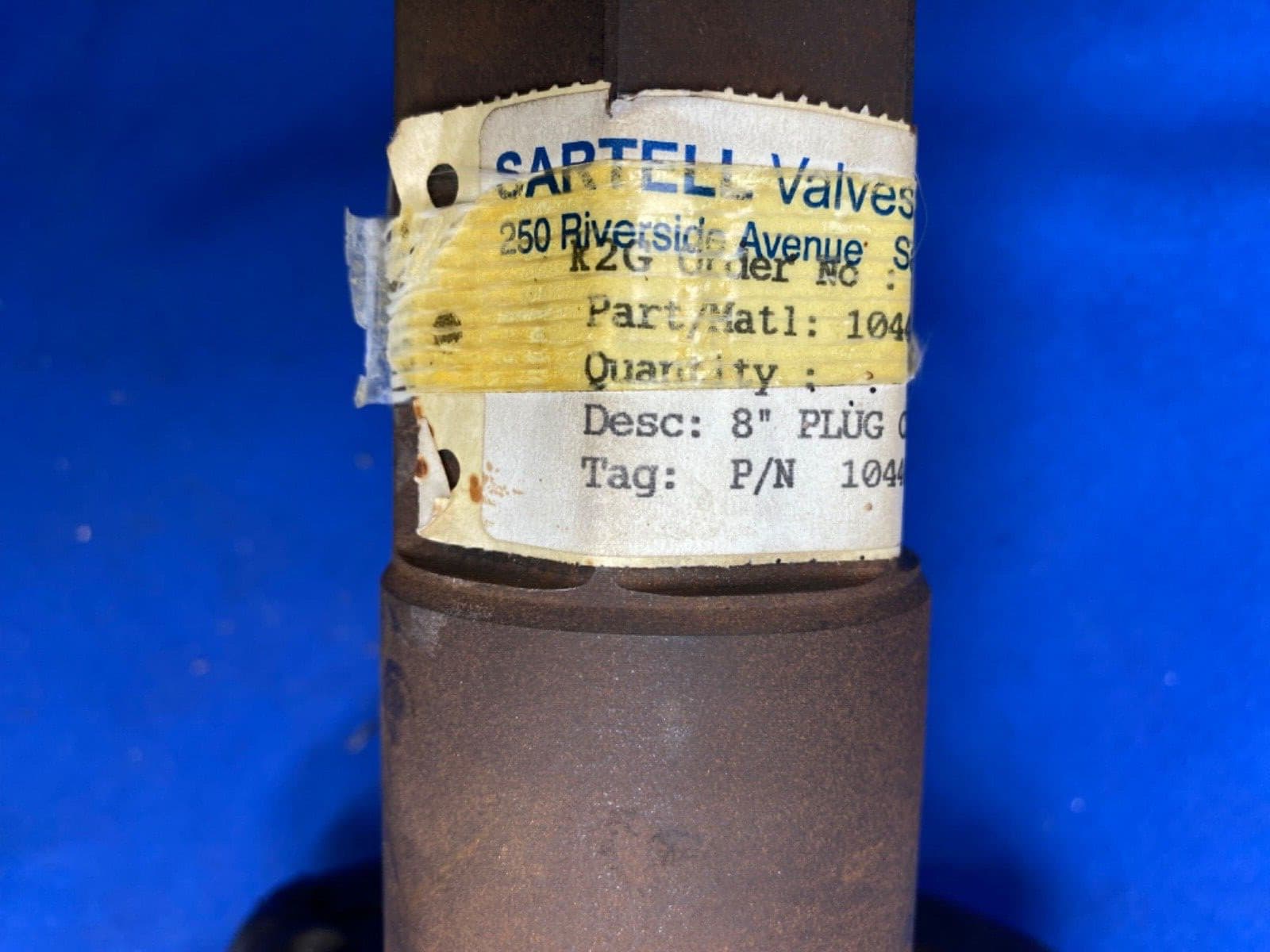 Sartell Valves 8” Plug CIIR (RS55) CI , Part Number 1044094 2