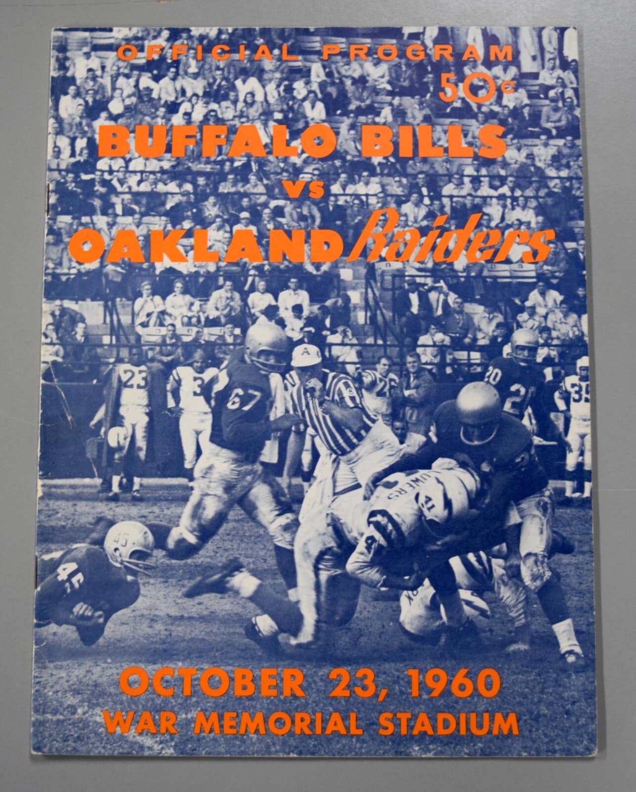 1960 Buffalo Bills vs. Oakland Raiders Official Game Program Unmarked 10-23-60
