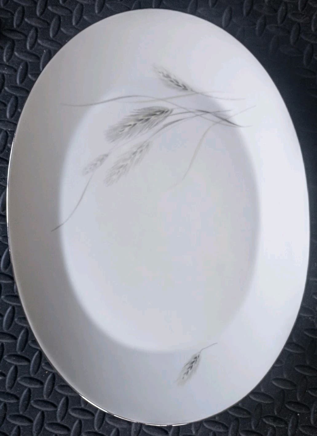 Rosenthal Continental Regina Platinum 15" Oval Serving Platter Wheat Pattern 