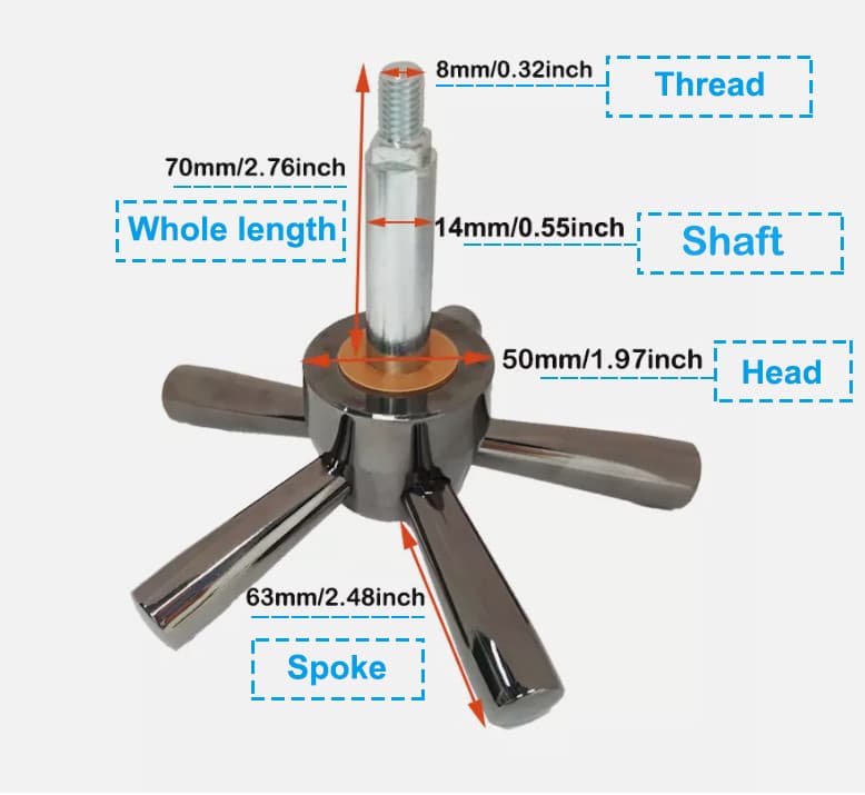 New 5 Spoke Gun Safe Handle For Strong Safes & Vault Doors With Black Chrome 2