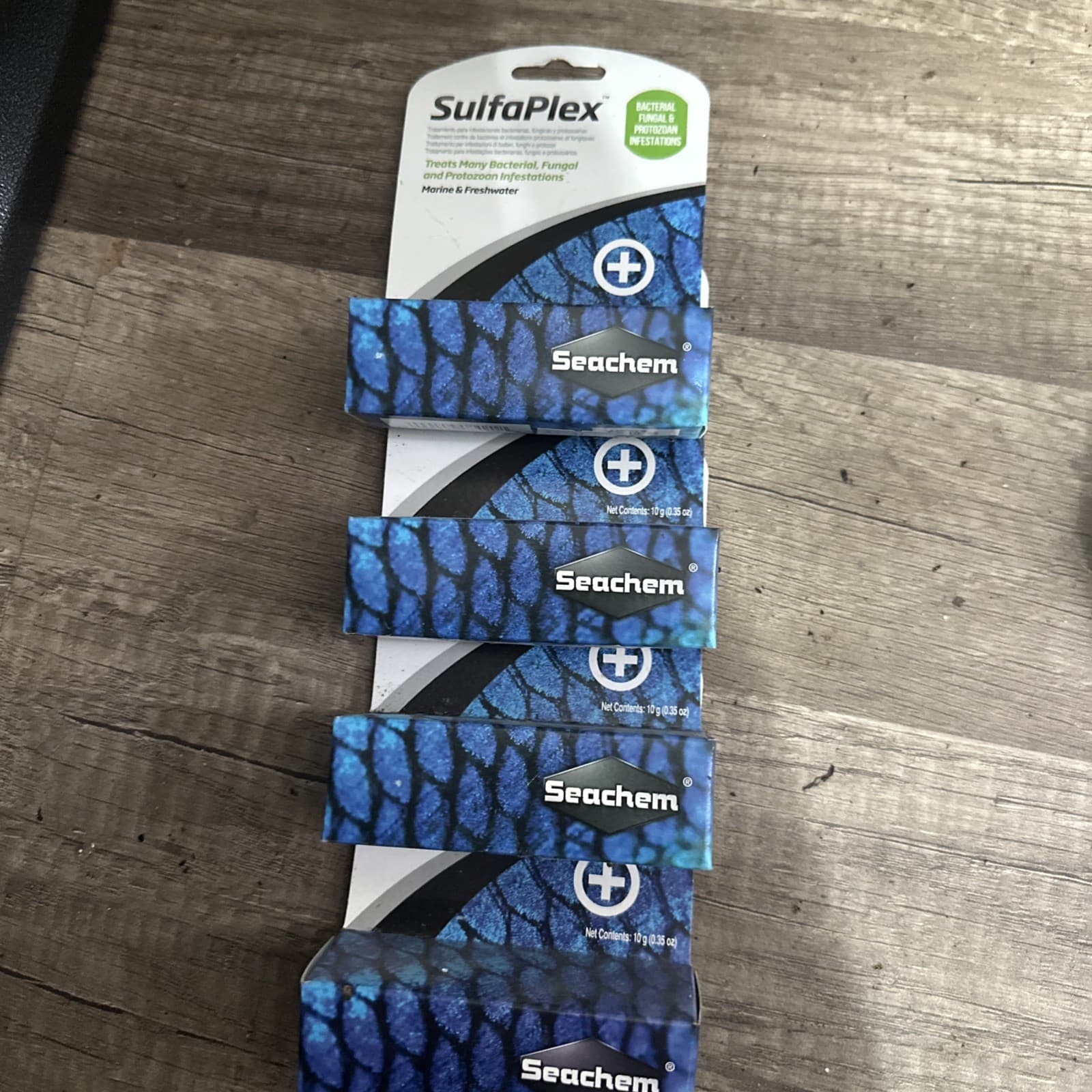 4 x SEACHEM SULFAPLEX BACTERIAL FUNGAL FISH MEDICATION 10 GM 4 Pack  3