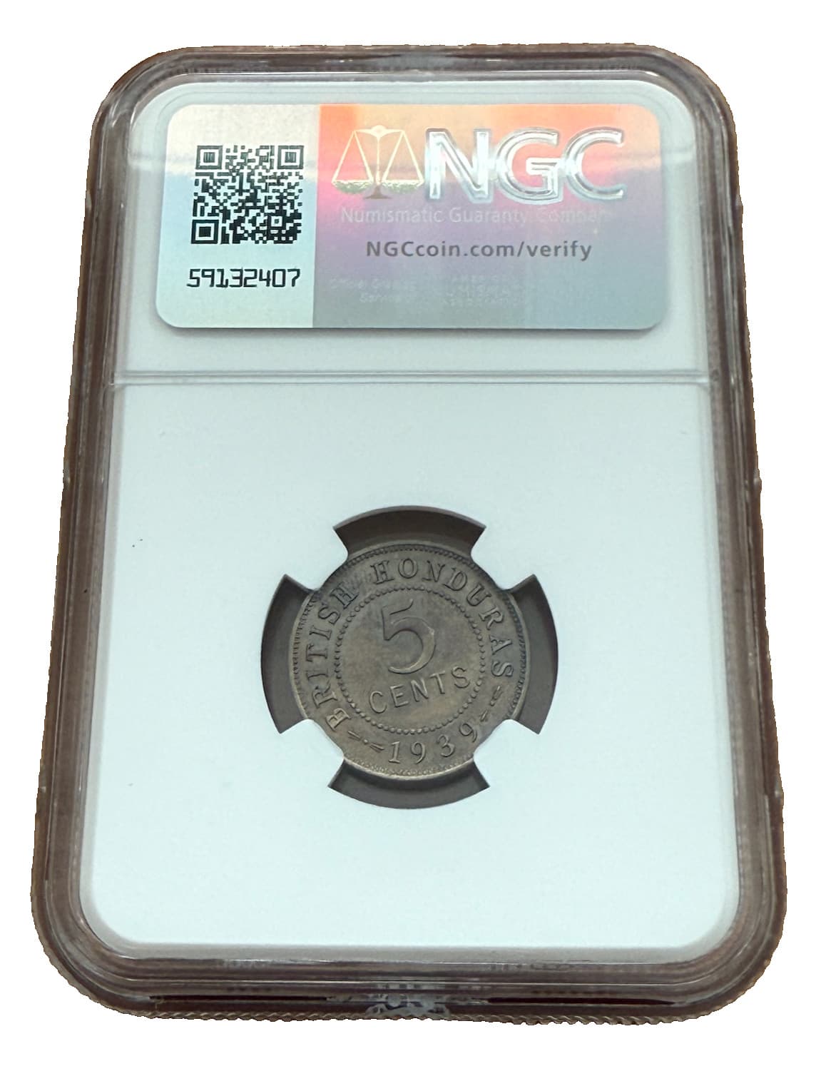 British Honduras 1939 Copper - Nickel 5 Cents NGC MS63 George VI 2
