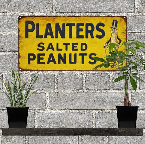 Planters Salted Peanuts Advertising Metal Reproduction Sign 6x12 60217