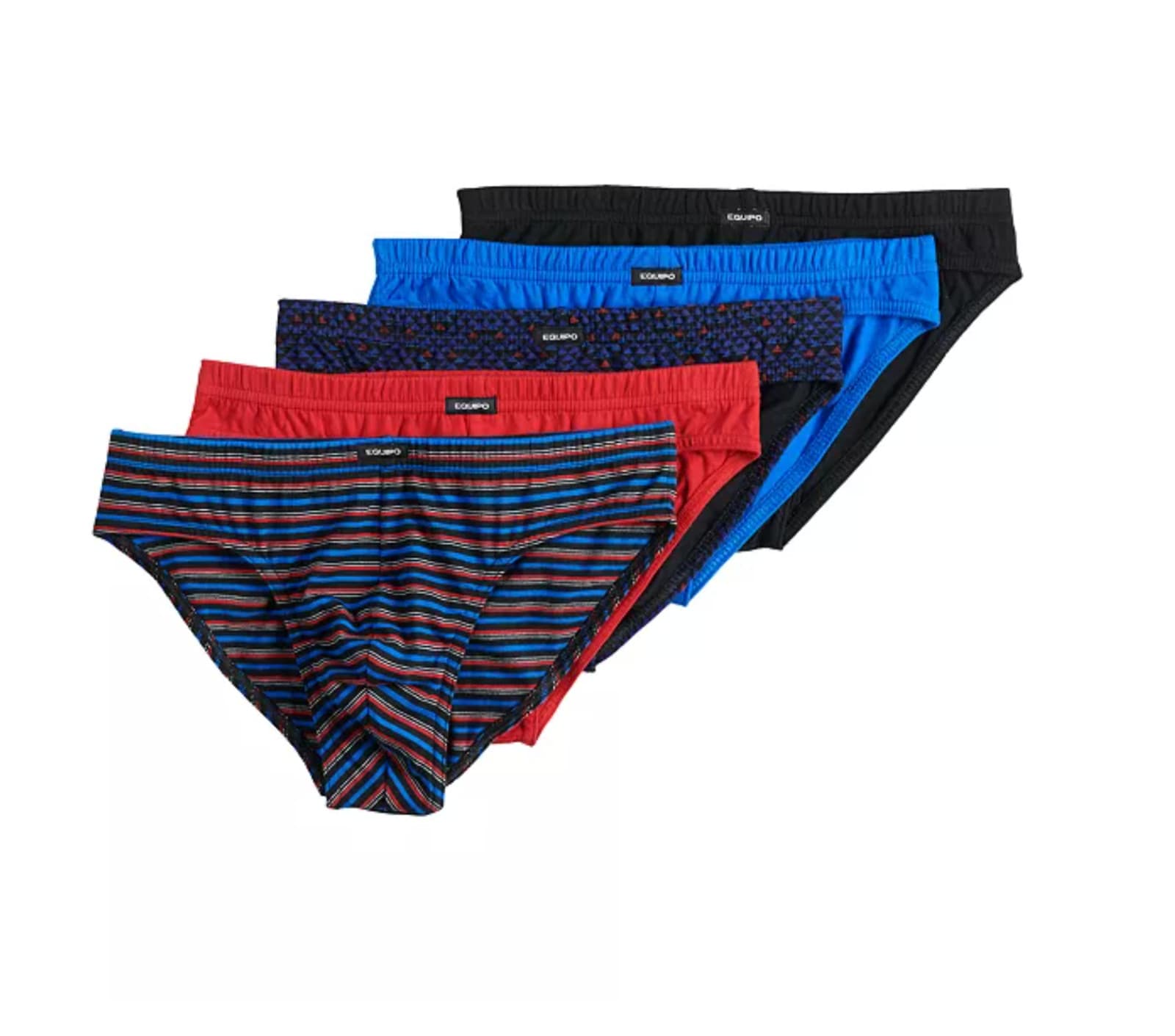 Men's Equipo 5-Pack Bikini Briefs (Red-Black) No Fly Premium Cotton Underwear
