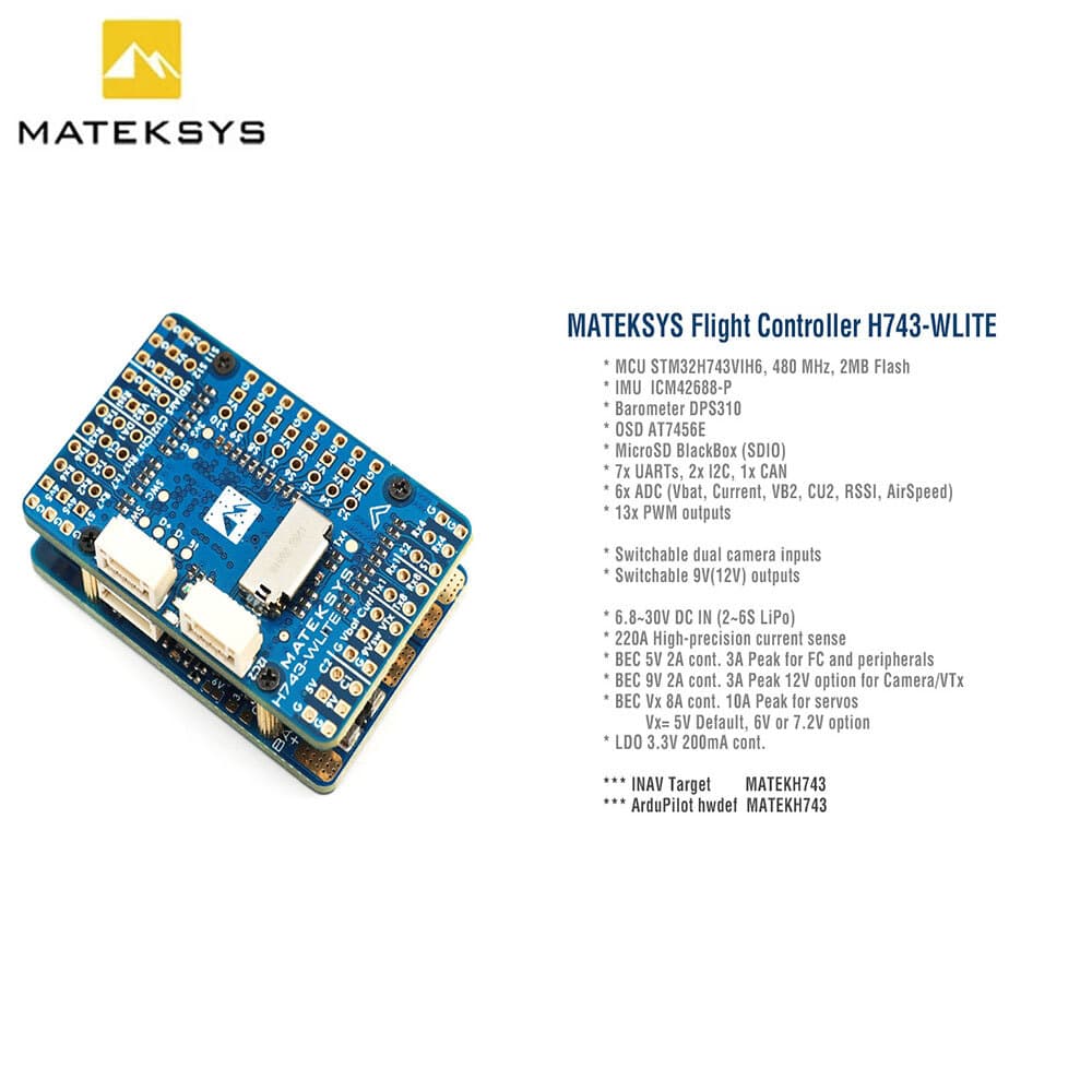 MATEK System H743-WLITE H743-Wing Flight Controller for Drones instead F765-WSE 4