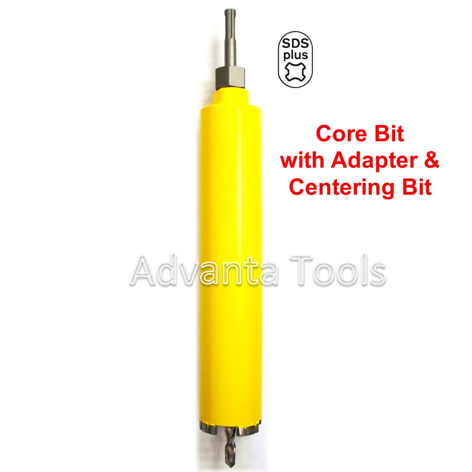 2-1/2” Dry Diamond Core Bit 4 Concrete w/ Rebar + SDS Plus Adapter & Pilot Bit 3