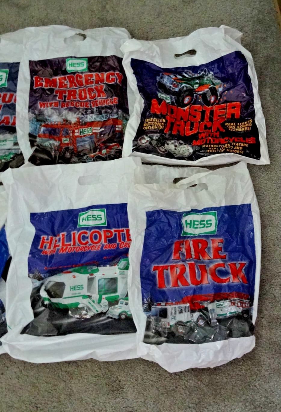 Hess Truck Collector Plastic Bags Lot of 6 (2 Fire Truck) 3
