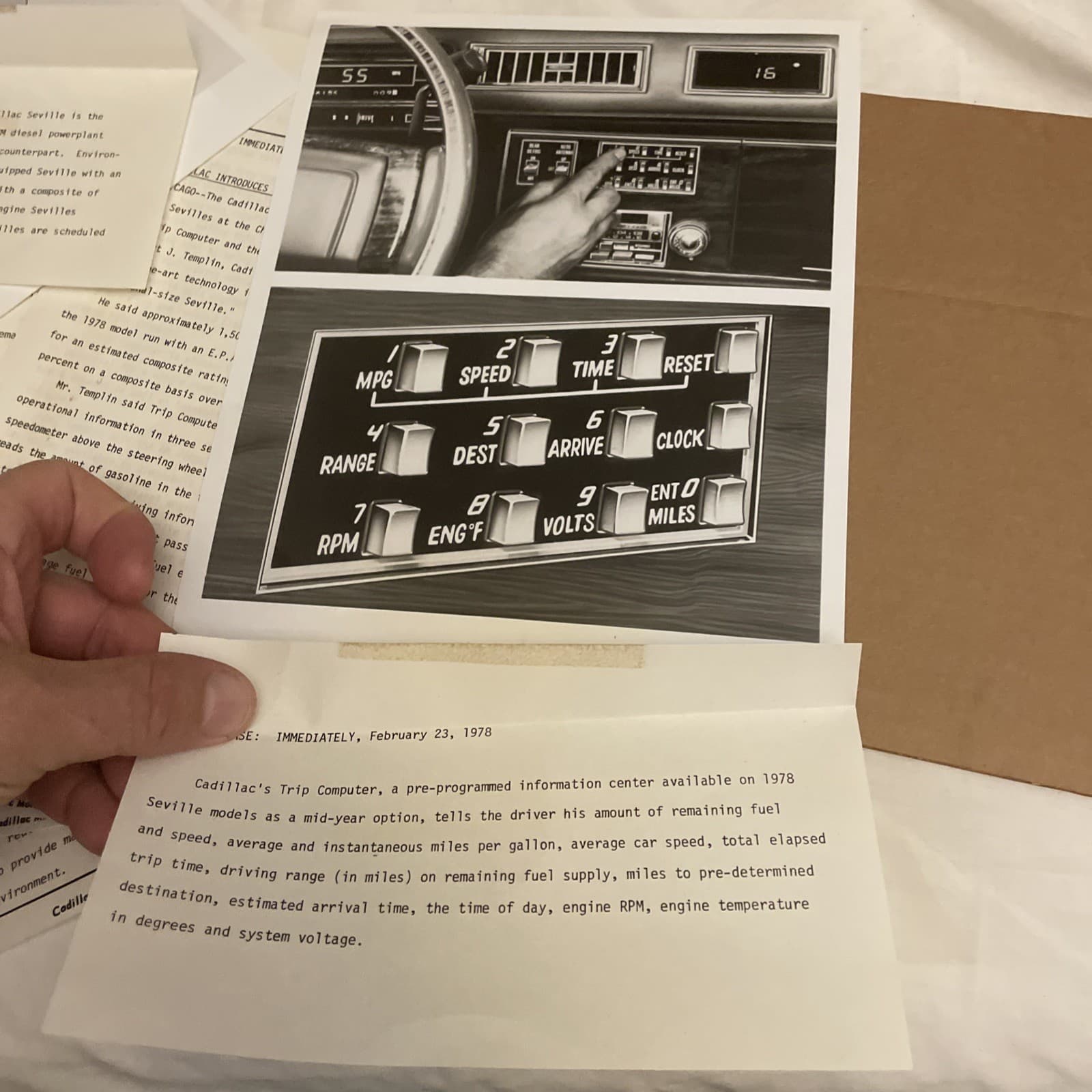 NOS 1978 Cadillac Chicago Auto Show Press Release New Diesel V-8 Engine Seville 4