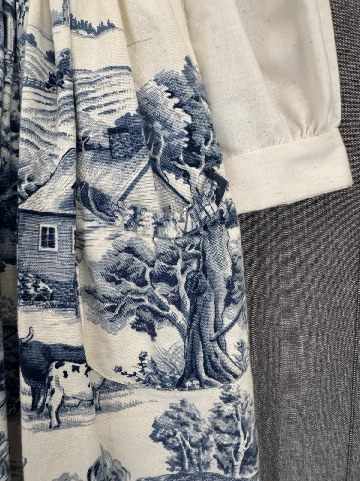 Vintage Girls Cotton 2 Piece Dress Pinafore Toile Spring Exceptional Handmade 6 4