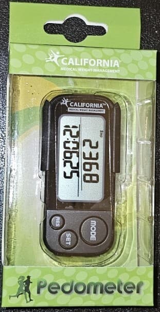 California Medical Weight Management Pedometer Steps, Distance, Calories...Black