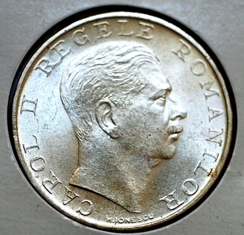 RARE Romania 1939 250 LEI  Silver Coin  KM #57  * Top Grade! 2