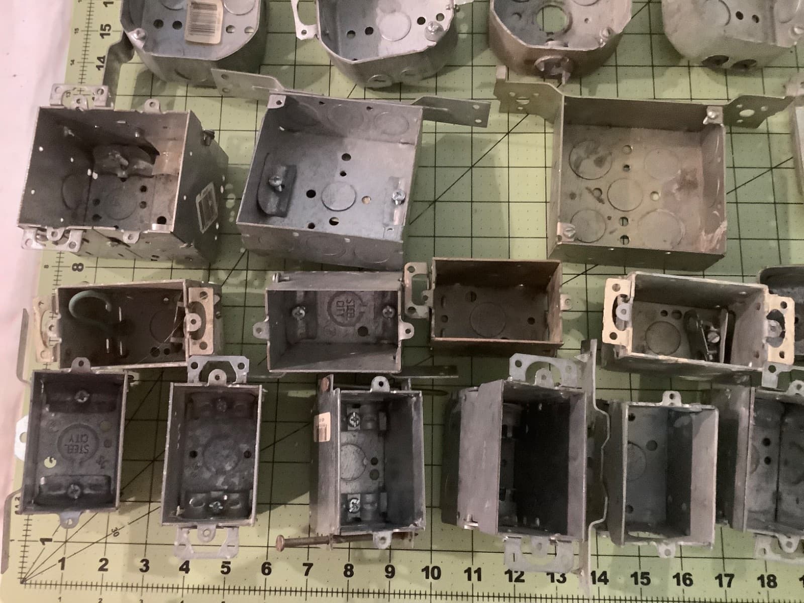 Lot of 20 Used & Mostly New Electrical Boxes And Two Raised Covers 3