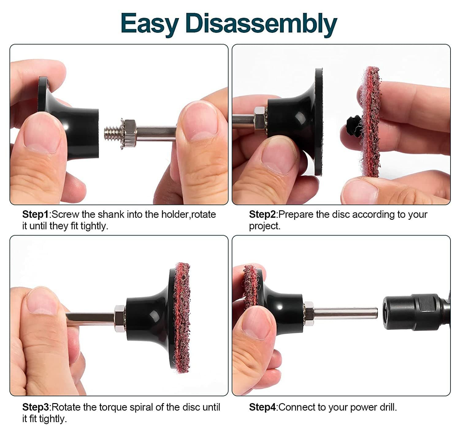 46Pcs 2 in Quick Change Roll Lock Sanding Discs Surface Conditioning Die Grinder 4