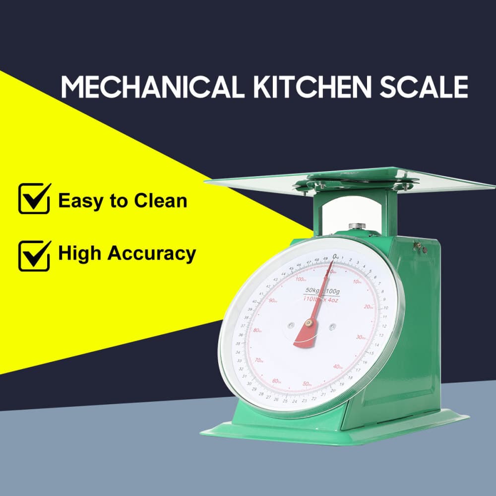 110LBS Heavy Duty Mechanical Weighing Scale Analog Food Scale Kitchen Industrial