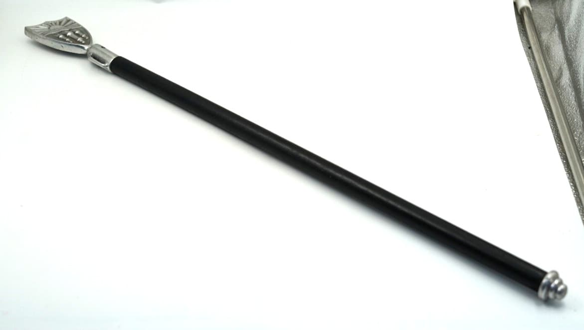 VINTAGE WOODEN CONDUCTORS BATON W/ ALUMINUM USC CREST FINIAL 3