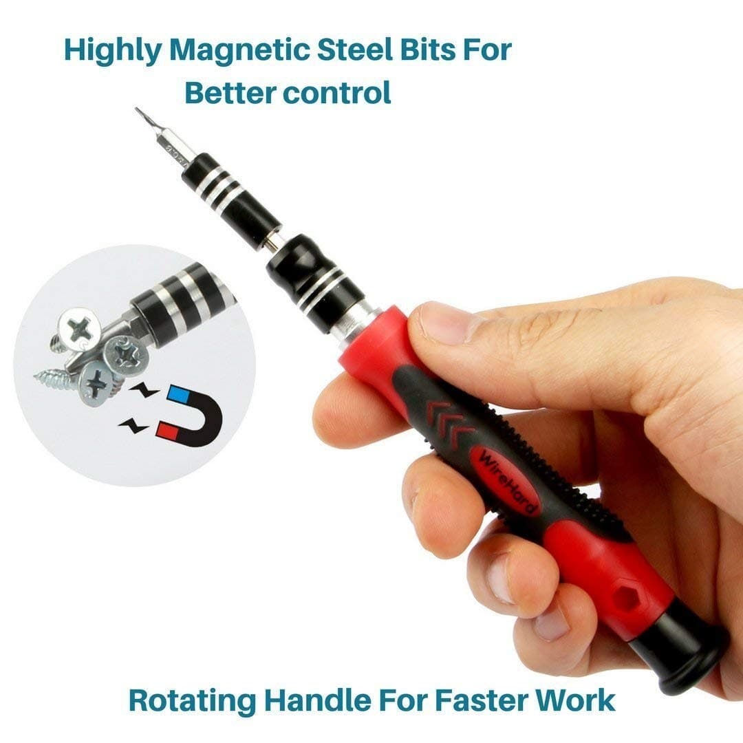 WIREHARD 62 in 1 Precision Screwdriver Set Computer Repair Tool Kit Magnetic Bit 3