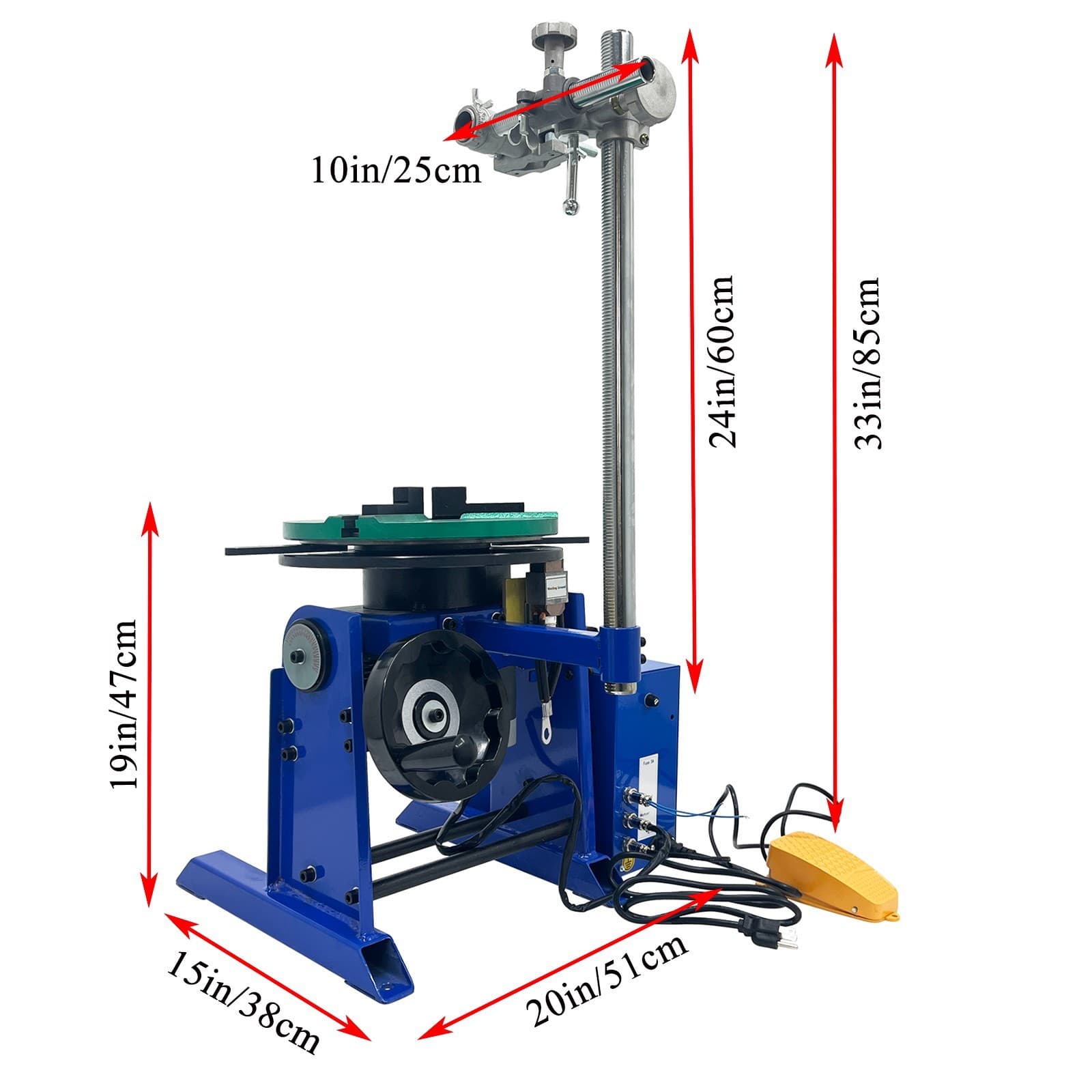110V Electric Welding Positioner Timing Rotary Welding Positioning Machine 66lbs 2