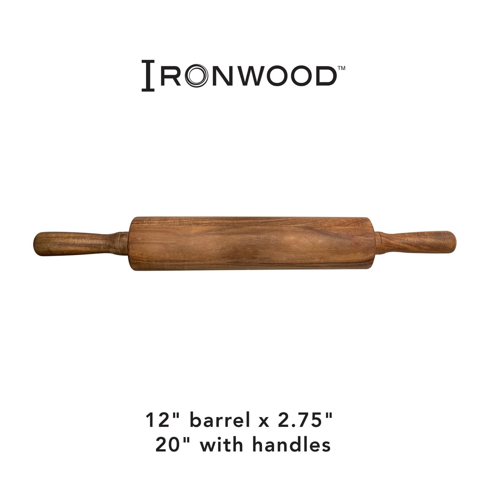 Acacia Wood Rolling Pine, 12 barrel x 2.75 6