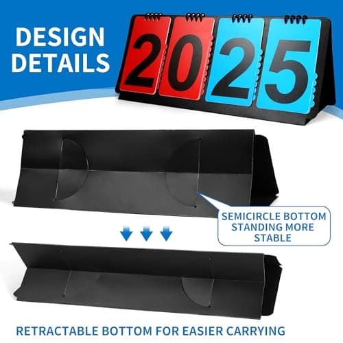 Manual Flip Scoreboard, Portable Multi-Sport Scoreboard Flipper with  6