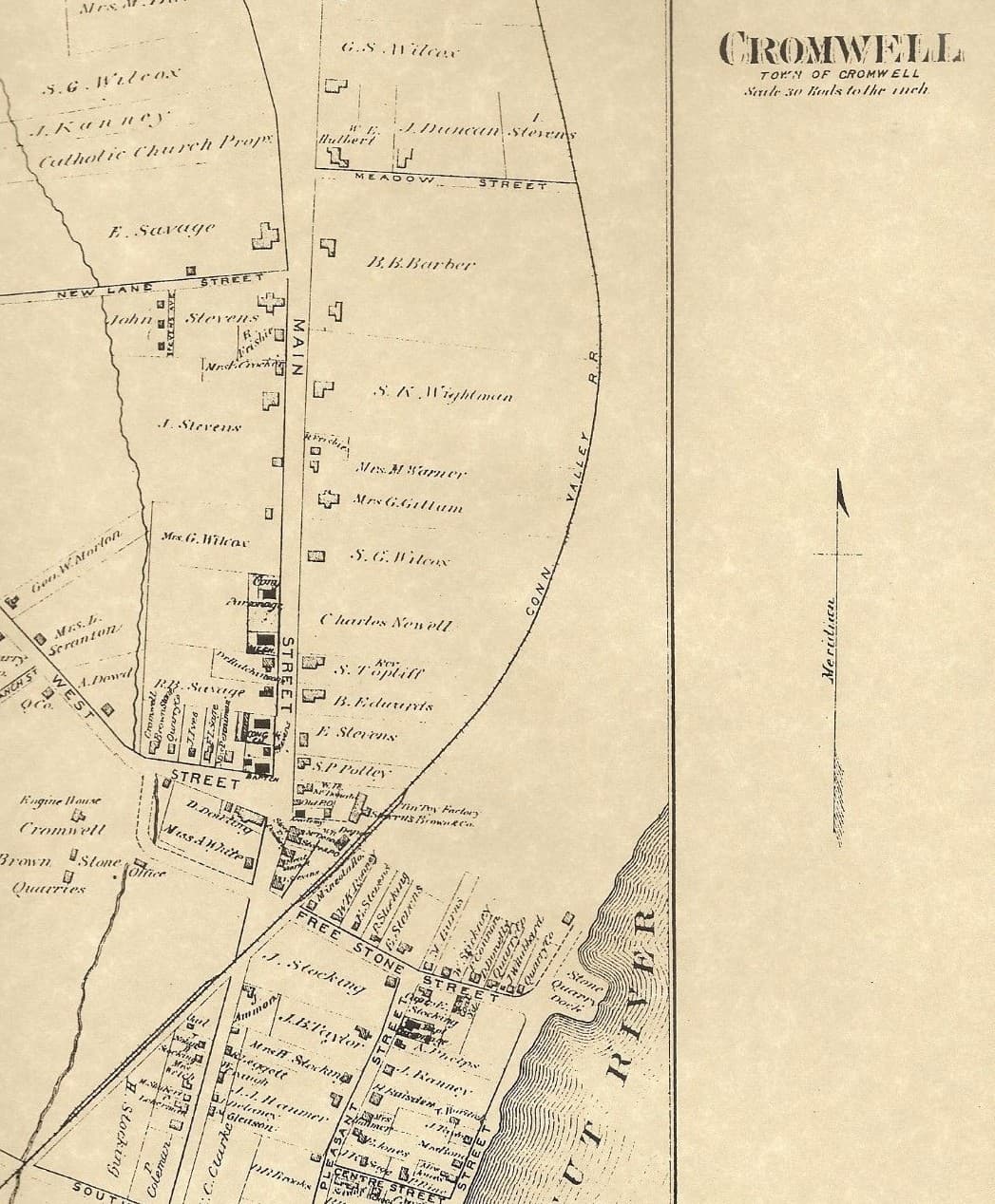 Cromwell Goodrich Heights North Cromwell CT 1874 Maps Homeowners Names Shown 3