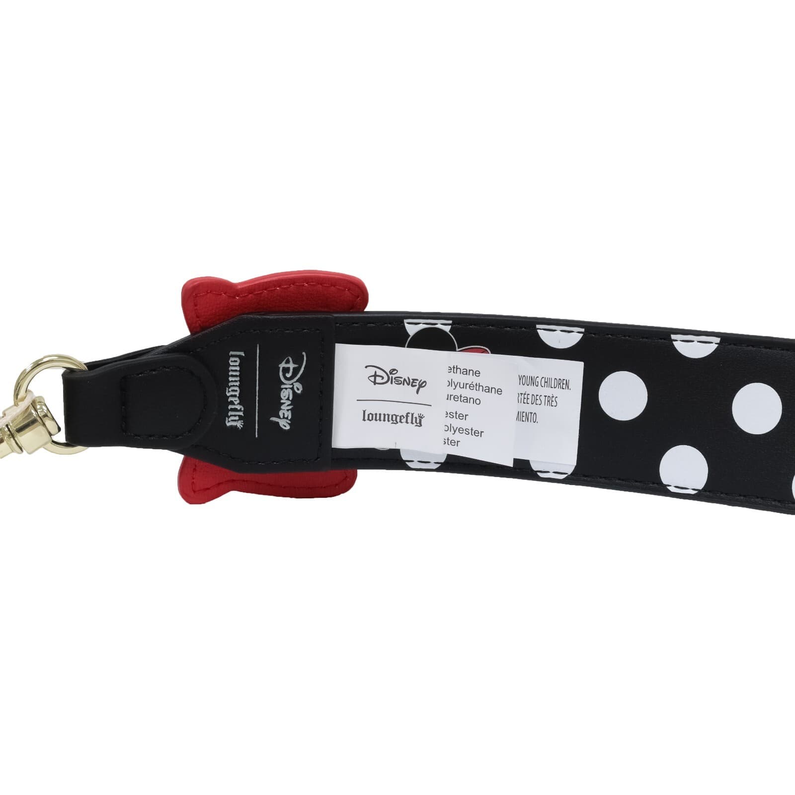 52" MINNIE MOUSE Loungefly Reversible Bag Strap All Over Print Polka Dots Bows 6