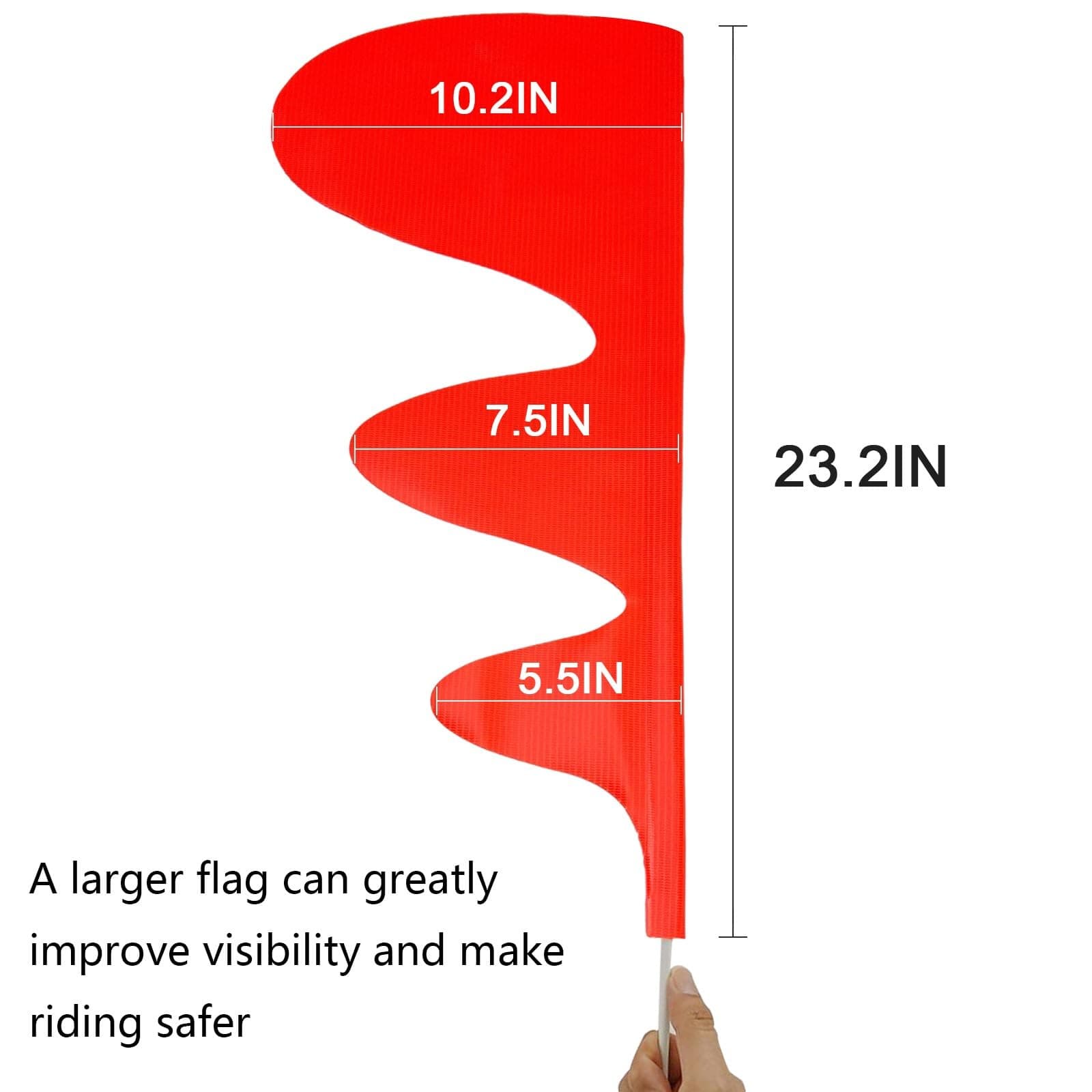 2 Pcs Bike Safety Flag - Adjustable 6 Feet Height Dinosaur Tail Shape With Fi... 3