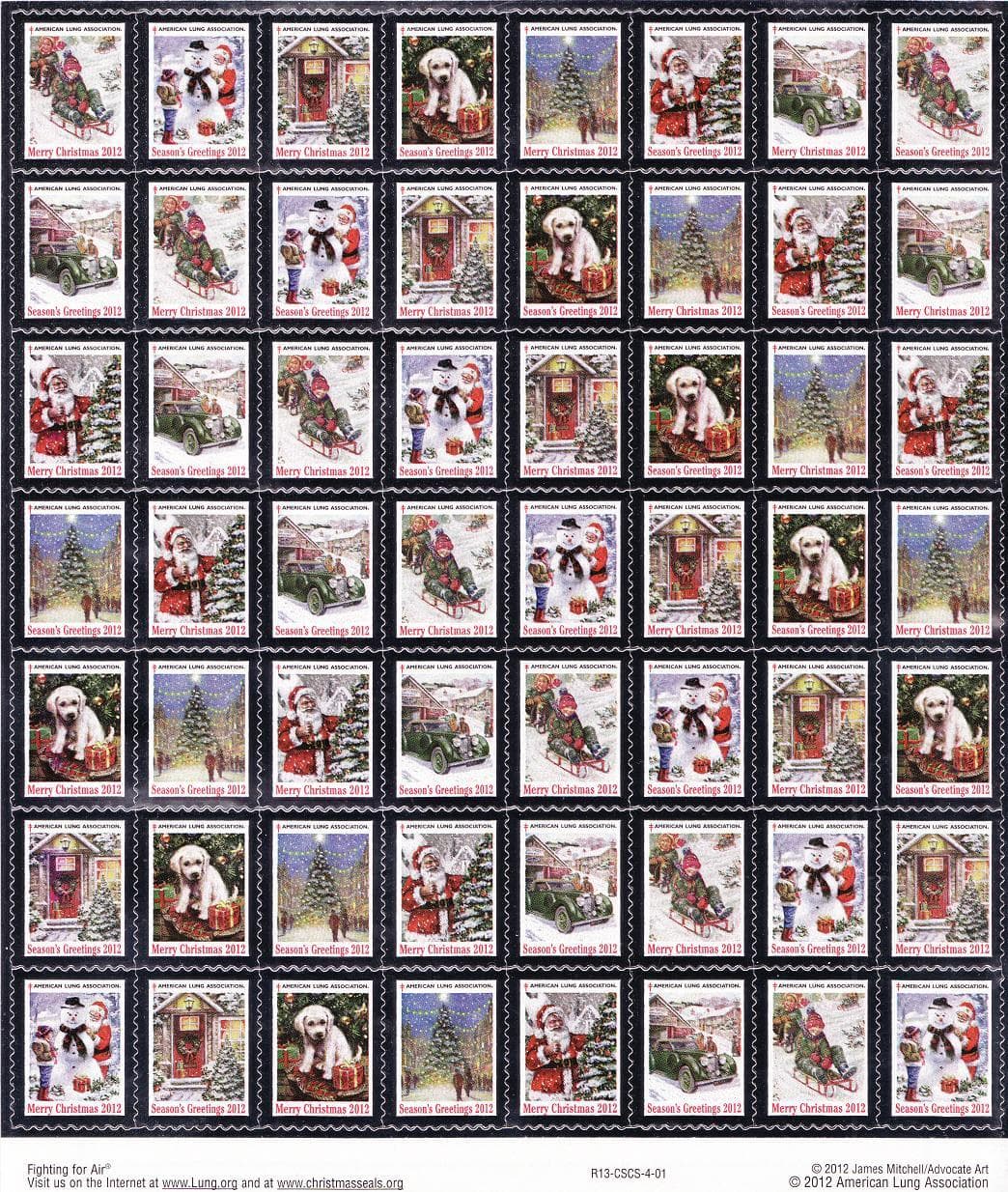 112-1.1pac, 2012 ALA National Design U.S. Christmas Seal Packet 3